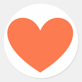 Orange Heart Runder Aufkleber