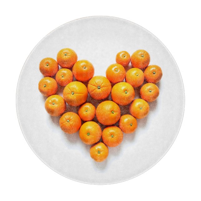 Orange Heart Schneidebrett (Vorderseite)
