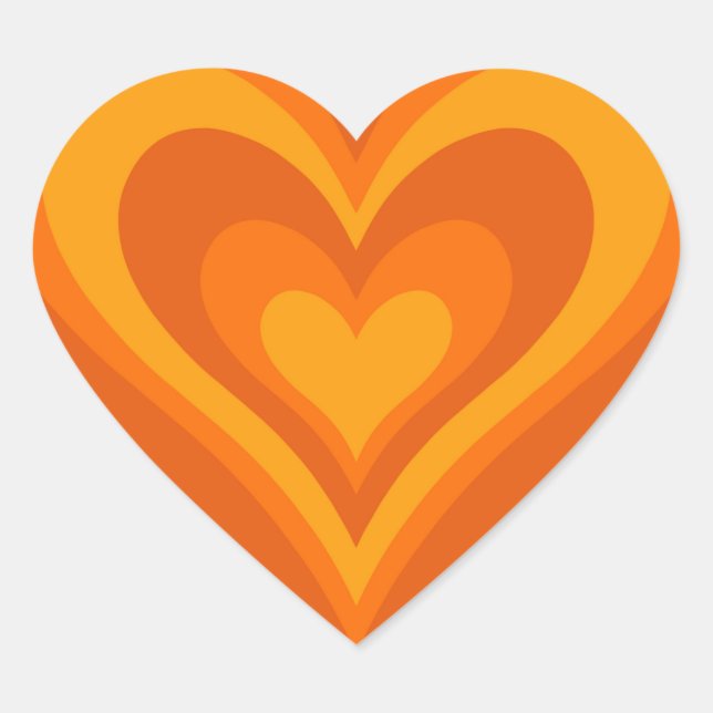 Orange Heart Sticker (Vorderseite)