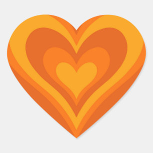 Orange Heart Sticker