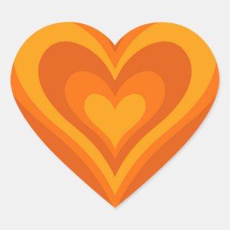 Orange Heart Sticker