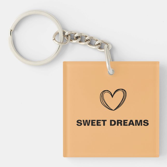ORANGE HEART SWEET DREAM EINFACH MINIMAL SCHLÜSSELANHÄNGER (Vorderseite)