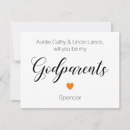 Orange Heart wirst du mein Vorschlag der Godeltern Einladung