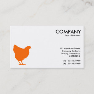 Orange Hen Symbol - weiß (Eggshell) Visitenkarte