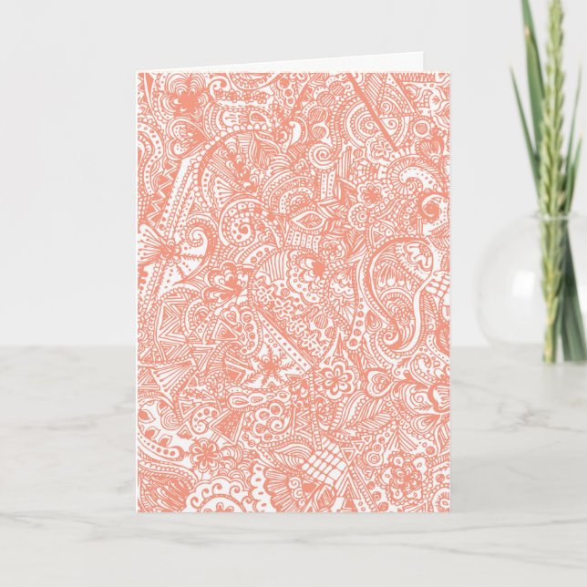 Orange Henna Greeting Card Karte (Vorderseite)