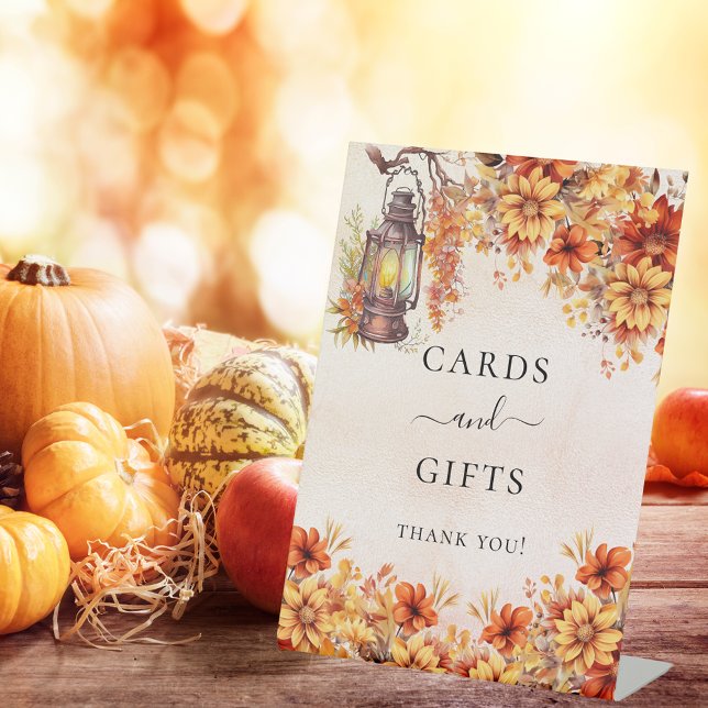 Orange Herbst Blume Kartengeschenke Sockelschild (Von Creator hochgeladen)