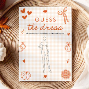 Orange Herbst - Errate das Brautkleid - Brautparty Einladung