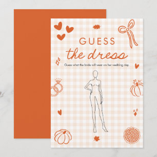 Orange Herbst - Errate das Brautkleid - Brautparty Einladung