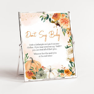 Orange Herbst Floral Pumpkin Sage nicht Baby Poster