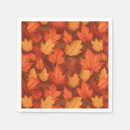 Orange Herbstlaube Serviette