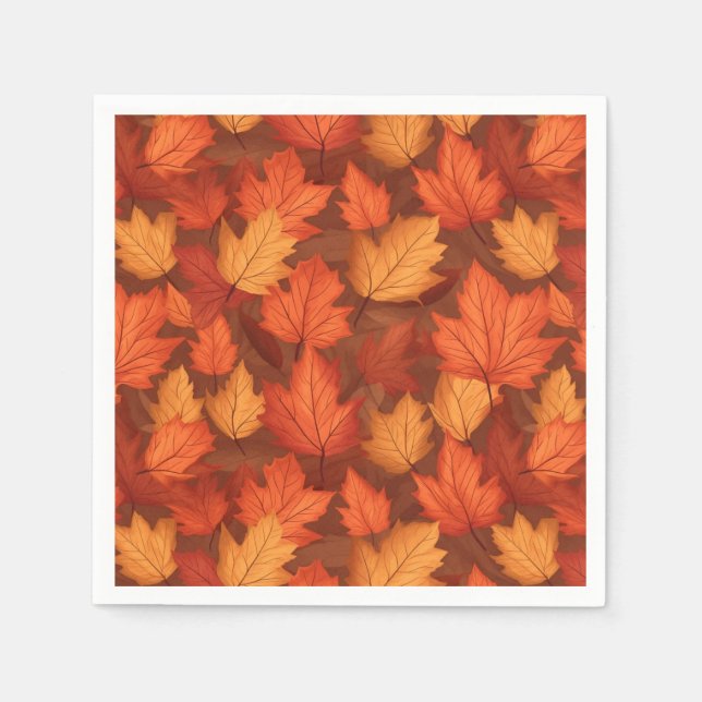 Orange Herbstlaube Serviette (Vorderseite)