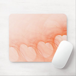 Orange Herz-Linie Mousepad