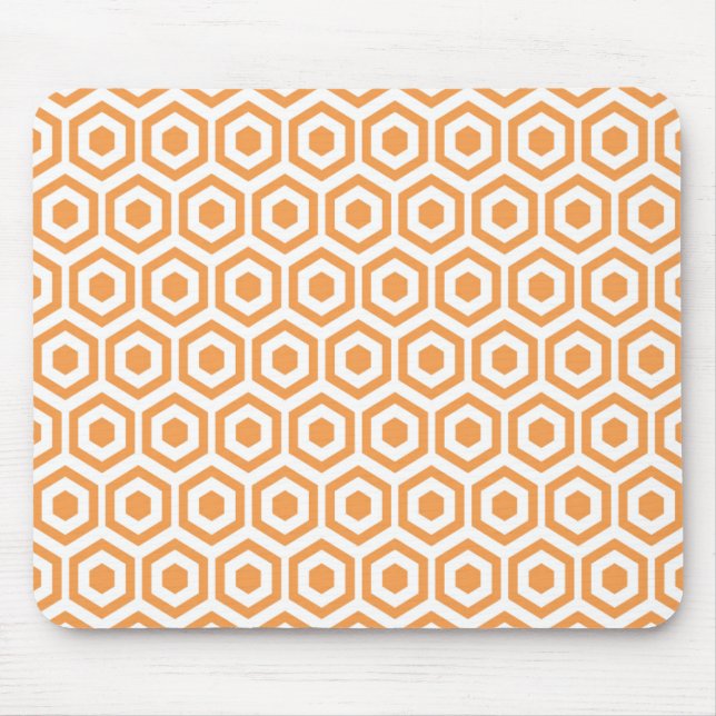 Orange Hexagon-Bienenwabe Mousepad (Vorne)