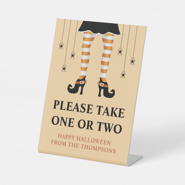 Orange Hexen Legen Halloween Trick oder Treaters H Sockelschild (Vorderseite)