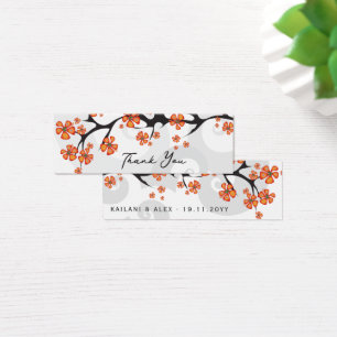 Orange Hibiscus Tourne Tropical Mariage Tags cadea