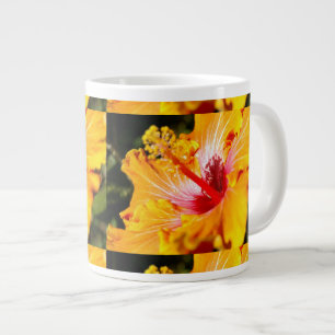Orange Hibisken Side View Jumbo-Tasse