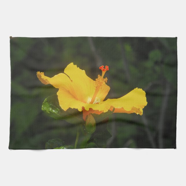 Orange Hibiskus Blume Handtuch (Horizontal)