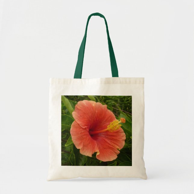 Orange Hibiskus Blume Tropenflora Tragetasche (Vorne)