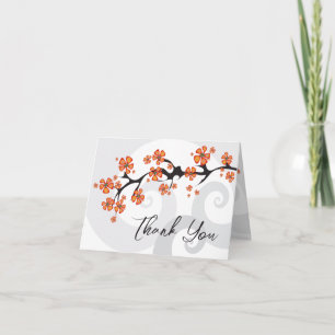 Orange Hibiskus Fusion Grau Wirbel Tropische Hochz Einladung