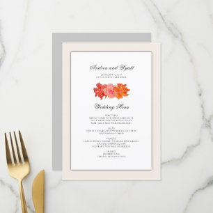 Orange Hibiskus Hawaiian Wedding Menu Template Menükarte