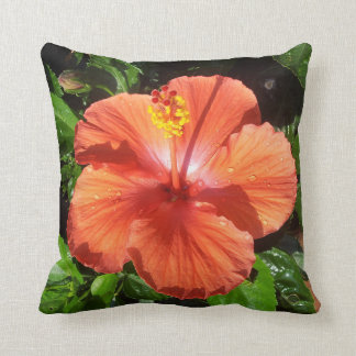 Orange Hibiskus-Kissen Kissen