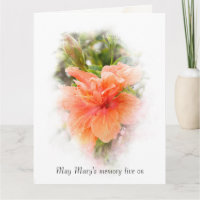 Orange Hibiskus mit Name Beileid
