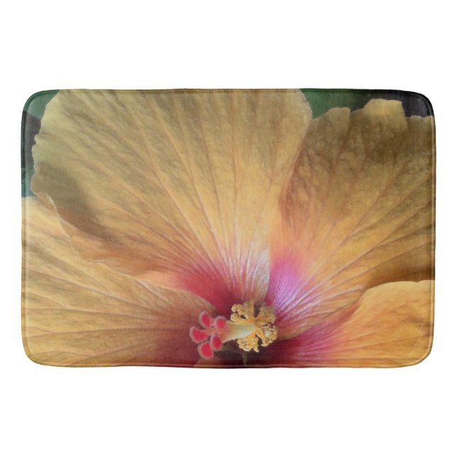 Orange Hibiskus Ruffle Badematte (Vorderseite)
