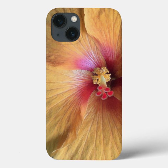 Orange Hibiskus Ruffle Case-Mate iPhone Hülle (Rückseite)