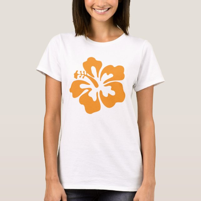 Orange Hibiskus T-Shirt (Vorderseite)
