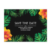 Orange Hibiskus Tropical Save the Date