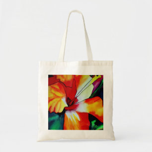 Orange Hibiskus Tropische Blume Aquarellkunst Tragetasche