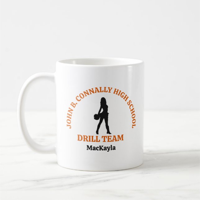 Orange High School Drill Team Tänzerin Personalisi Kaffeetasse (Links)