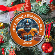 Orange High School Football Player Foto Weihnachte