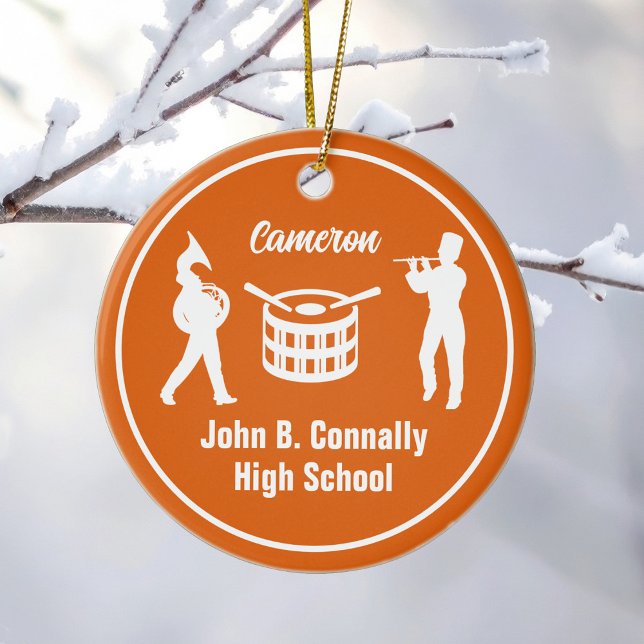Orange High School Marching Band Custom Christmas Keramik Ornament (Von Creator hochgeladen)