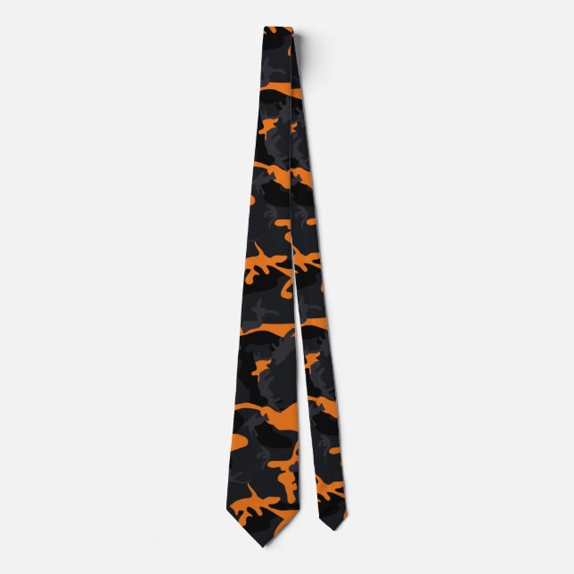 Orange Highlights Camo Krawatte (Vorderseite)