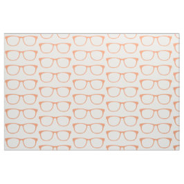 Orange Hipster Geek Glasses Fabric Stoff