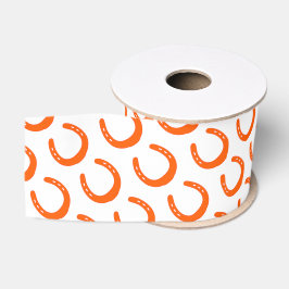 Orange Horseshoe Silhouette Moderner Reiterspass Ripsband
