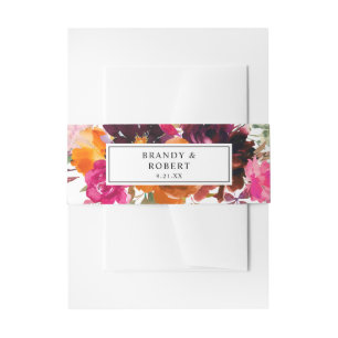 Orange, Hot Pink & Lila Fall Floral 1 Einladungsbanderole