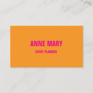 Orange Hot Pink Wedding Event Planner farbenfroh Visitenkarte