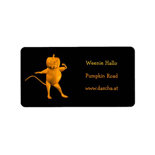 Orange House Mouse Adressaufkleber (Vorne)