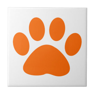 Orange Hunde Katzenpfau Fliese