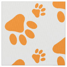 orange Hundetatzen-Druckmuster