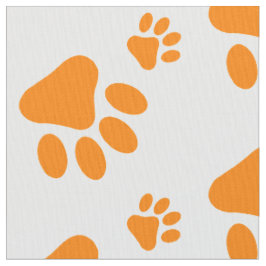 orange Hundetatzen-Druckmuster Stoff