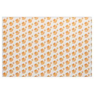 orange Hundetatzen-Druckmuster Stoff