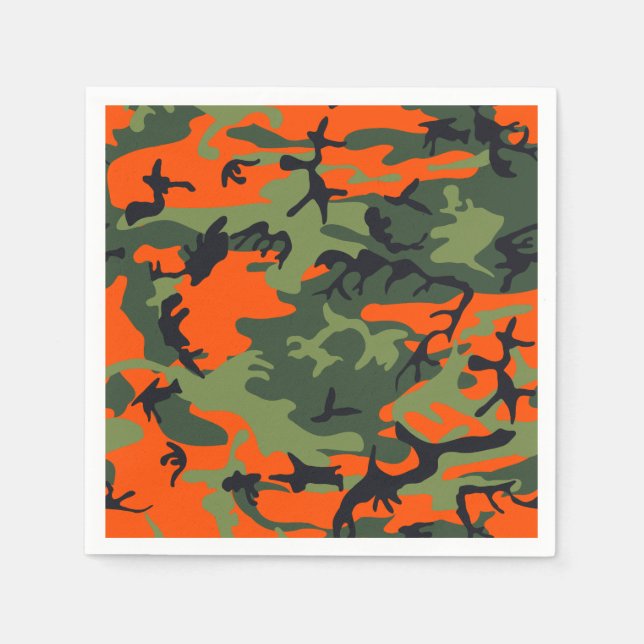 Orange Hunter Camouflage Serviette (Vorderseite)