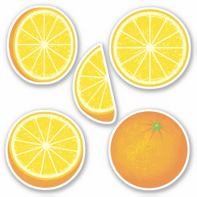 Orange Icon Set Stickers Aufkleber (Vorderseite)