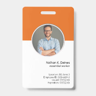 Orange ID Mitarbeiter Foto ID Company Security Ausweis