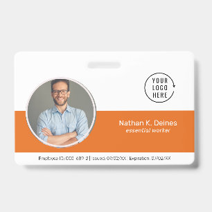 Orange ID Mitarbeiter Foto ID Company Security Ausweis