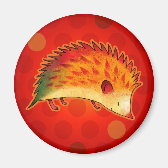 Orange Igel mit Dot Magnet (Vorne)