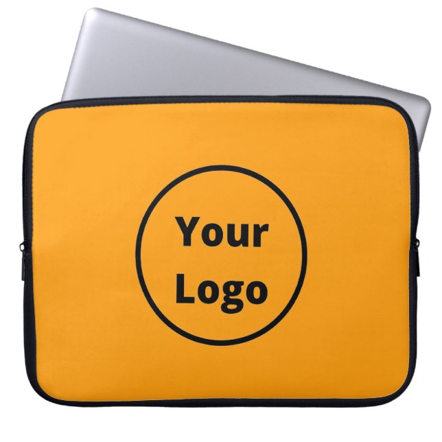 Orange Ihr Logo hinzufügen Laptopschutzhülle (Vorderseite)